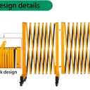 16.5FT Expandable Barricade Gate, Expandable Metal Barricade Gate Alloy Fence and 270 Degrees Direction Adjustment with Wheels, for Industrial or Residential Use (Yellow)