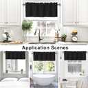 XWZO Rectangle Textured Window Valance for Kitchen Basement Rod Pocket Antiwrinkle Jacquard Small Window Kitchen Curtain Valance Cafe Curtains Black, One Panel, Rustic Home Décor 60 by 15 Inches