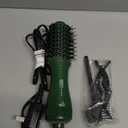 Dan Technology Hot Air Brush, 4-in-1 Hair Dryer, Comb, Straightener, and Curler, with Ceramic Glaze Barrel, for Damp, Fluffy, Messy, Straightened, Dried, Curly Hair, 2-Inch, Green