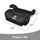 Diono Solana, No Latch, Single Backless Booster Car Seat, Lightweight, Machine Washable Covers, Cup Holders, Black