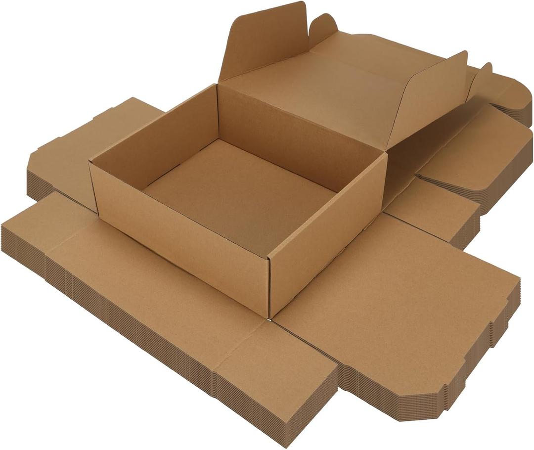 12x10x4 inch Shipping Boxes Set of 15 Brown, Inner Size 11.6x9.6x1.6 inch Cardboard Box Mailers for Small Business Packaging Mailing or Gift Wrapping Giving