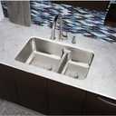 Elkay ELUHAQD32179 Lustertone Classic 40/60 Double Bowl Undermount Stainless Steel Sink with Aqua Divide, 36