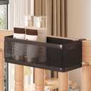 Bedside Caddy Shelf for Bunk Bed, Office Cubicle Walls, Crib Rails, Dorm Bed College Dorm Room Essentials Bed Shelf for Cell Phone Headphone Magazine Snacks (Black, L11in*W4.9in*H3.93in)