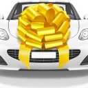 Big Car Bow (Yellow, 23 inch) Giant Gift Bows, Big Bow for Car, Big Yellow Bow, Large Car Bow, Big Gift Bow, Car Pull Bow, Huge Car Bows, Car Ribbon Bows with 26 Loops and 4 Stickers
