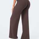 YEOREO Ease Workout Leggings Womens No Front Seam Straight Leggings 29"/ 31.5"/ 33"/ 35" High Waist Buttery Eddiy Yoga Pants (Brown, Medium)