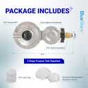BlueStars 2 Stage Propane Regulator with POL - Standard P.O.L Connection and 3/8in Female Flare Fitting - Propane Tank Regulator for RV Vans Trailers Campers 100lb Tank ASME Tank Generators