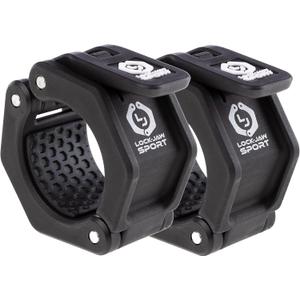 Lock-Jaw Barbell Collars Sport Olympic Barbell Clamps 2 Pcs Heavy Duty Bar Clamps for 2 & 50mm Olympic Bars Secure Weight Bar Clamps for Strength Training & Home Gym Accessories Black