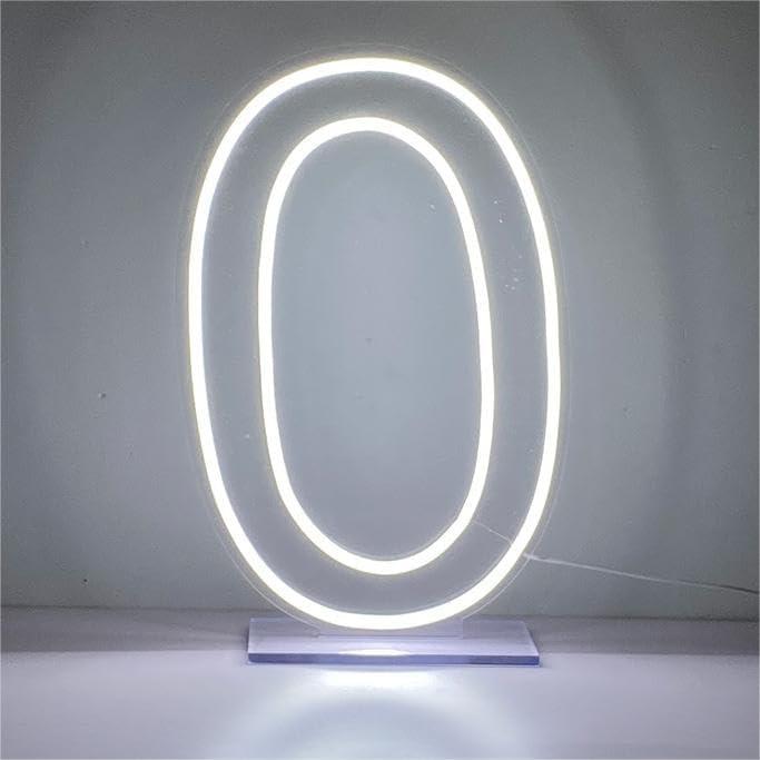LED Neon Signs Number 0 Birthdays Decor Neon Lights Party USB Plus Battery Case Light up your baby's birthday with our Neon Number Zero Sign (Number 0)