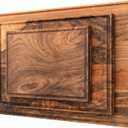 Walnut Wood Cutting Boards Set Non Toxic, Solid Wood Cutting Board with Juice Groove - Wooden Charcuterie Boards for Serving Food - Wooden Chopping Board Set Premium Dark Hardwood Wedding Gifts