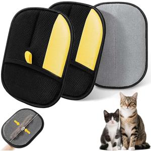 Pet Hair Removal Glove for Dogs & Cats 3Pcs Reusable Electrostatic Grooming Mitt for Dogs & Cats, 5-Finger Pet Hair Remover for Furniture, Couch, Carpets, Clothing & Laundry