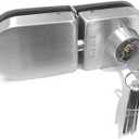 Glass Door Lock with 5 Keys Only Fit 0.31inch -0.47inch Thickness Glass, Single Side Door Lock for Shower Room Bathroom Hotel Apartment (Single Side Lock) (6.29in)