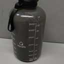 AQUAFIT 1 Gallon Water Bottle with Time Marker - Straw & Chug Lid - BPA Free Gym Water Bottle with Straw - Big Gallon Jug (Gray, 128 oz - 2in1 Lid)