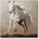 Stupell Industries Galloping Horse White Stallion Canvas Wall Art, Design by Ziwei Li (17L" x 17W")