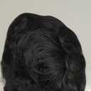 Bob Wig Human Hair Short Pixie Cut Wigs for Black Women - None Lace Front Glueless Pre-Plucked Short Curly Wigs with Bangs, Daily Use Natural Black 1B Color