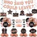 Pre-Strung Who Said You Could Leave Banner, Rose Gold Farewell Party Decorations, Retirement Coworker Going Away Party Decorations Women, We Will Miss You Goodbye Job Change Graduation Party Set