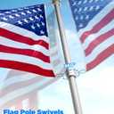 6FT Carbon Fiber Flag Pole for Outside House Silver Porch Flagpole, 1 Inch Diameter, Rustproof, 360 Rotating Flag Rings & Stainless Steel Carabiners Included, for All Weather