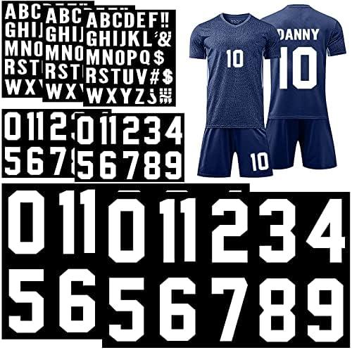 190 Pcs Iron on Letters Iron on Numbers Alphabets Fabric Stickers 8 Inch and 3 Inch Number Patches 2'' Heat Transfer Letters for Clothing DIY Crafts Sports Team Uniform(Classic Style, White)