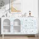 17.3"x197" Wallpaper Peel and Stick Green White Leaf Flower Contact Paper for Bedroom Bathroom Drawers and Cabinets Self-Adhesive Waterproof Removable Stripe Boho Vinyl