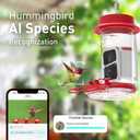 Soliom Hummingbird Feeder with Camera, Smart Feeder Camera with 2K Live View AI Identify, Leak Proof&Ant Moat&Bee Proof, Outdoor Pole/Hook Hanging, Ideal Gift for Family, 16 OZ Red