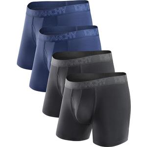 DAVID ARCHY Mens Underwear Boxer Briefs Breathable Soft Moisture-Wicking with Fly Underwear for Men Multipack (Medium, A1, 5.5'', 4 Pack)