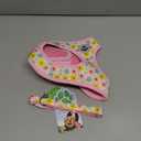 EXPAWLORER Small Dog Harness and Leash Set - Cute Puppy Harness Leash Dog Collar with AirTag Holder Silicone Case, Soft Padded Step in Pet Vest Reflective for Outdoor Walking, Floral M