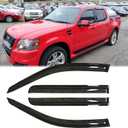 94740 Sunproof Waterproof Side Window Wind Deflector fit for 2007-2010 Ford Explorer Sport Trac, 4pcs Tape On Protective Replacements Rain Guards Window Visors