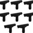 8 Pack Trampoline Plastic T-Connector, Trampoline Pole Cap Tops-T Tube Connectors, Enclosure Replacement Parts for Connect Top Ring Net and Fiberglass Rods, Black