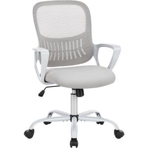 Yapamar Tall Office Chair with Adjustable Height,Ergonomic Computer Standing Desk Stool,High Office Chair for Counter Height Desk (Grey) (Fixed Handrail)