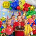 Colorful Balloon Garland Kit Red, Blue, Green, Yellow Latex Balloon with Cloud, Mushroom, Star & Square Balloons for Cartoon Carnival Birthday Party Decorations