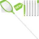 Pool Skimmer Net with 6-Section Reinforced Aluminum Pole, Deep Ultra Fine Mesh Leaf Skimmer Rake for Fast Debris Removal, 56.3" Adjustable Length for Cleaning Swimming Pools, Spas, Tubs & Ponds