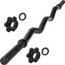 47" EZ Curl Bar - 1-Inch Weight Lifting Bar with 2 Star Collars, 220lb Capacity Curling Bar for Home Gym, Exercise Barbell for Biceps, Triceps, Hip Thrusts, Squats, Lunges