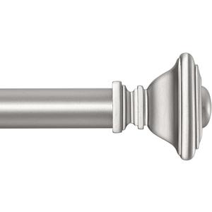 BRIOFOX Silver Curtain Rods for Windows 66 to 120 Inch Adjustable Length 1 Inch Diameter Heavy Duty Window Curtain Rods for Indoor Ourdoors With Classic Square Finials