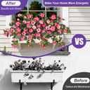 Ammyoo Artificial Fake Petunia Flowers for Outdoor Decoration, 2PCS Faux Silk Petunias Flower for Spring UV Resistant No Fade Realistic Plants for Garden Balcony Yard Porch Indoor Decor(Double Pink)
