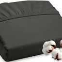 ROYALE LINENS 300 Thread Count 100% Long Staple Combed Cotton Fitted Sheet Full - Super Soft Deep Pocket Bottom Sheet - Fitted Sheets Only - Elastic Sheets (Full, Black)