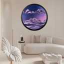 BGFJYUK 24" Moving Sand Art Dcor, Wall Mounted Sand Art Liquid Motion 3D Dynamic Sculpture,360Rotate Wall Art Deep Sea Sandscape,Glass Crafts Solid Wood Frame,Relaxing Quicksand Dcor (Purple) (24inch, Puple)