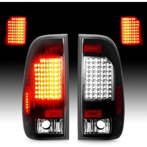 LED Tail Light Fit for 1997-2003 Ford F-150 and 2004 F-150 Heritage, for 1999-2007 F-250 F-350 Super Duty, Rear Brake Lamp Taillight Assembly Clear Lens (Fit Fleetside Models