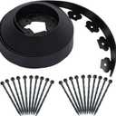 20 Ft Landscape Edging Kit, Black Garden Edging Border with 20 Edging Plastic Stakes, Landscaping Edging Roll for Flower Bed Lawn Driveway Yard