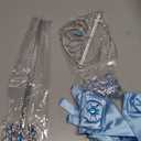 Sureio 4 Pieces Girls Princess Costume Accessories Headband Choker Glove Earrings Princess Dress up Cosplay Accessories (Blue)