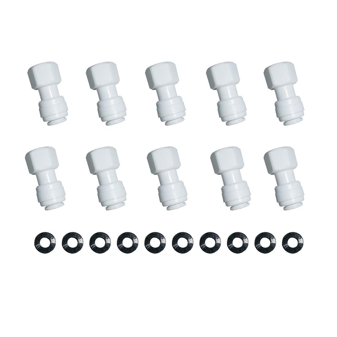 YZM 3/8" tube to 3/8" female NPT Connector for drinking water filter RO reverse osmosis , quick-connect fittings Pack of 10.