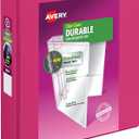 Avery Durable View 3 Ring Binder, 2 Inch Slant Rings, 2.8 Inch Wide Spine, Customizable Clear Cover, Ideal for School, Office, and Home Organization, 1 Pink Binder (17836)