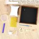 9.8'' Pet Memorial Shadow Box Brown Pet Sympathy Frame Set Rustic Collar Holder Picture Frame Dog Cat Sympathy Gift for Pet Lover as Loss Pet Remembrance Memory Keepsake