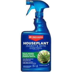 BioAdvanced Houseplant Insect & Mite Control, Ready-to-Use Fungal Disease & Fungus Gnats Killer, 24 oz, Plant Spray for Fungus Gnats