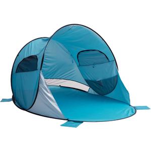 Pop Up Beach Tent with UV Protection and Ventilation Windows ? Water and Wind Resistant Double-Door Sun Shelter for Outdoor Events by Wakeman (Blue), 86 x 47