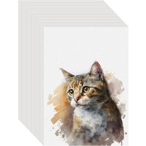 100PCS 5x7 Watercolor Paper Bulk, 140lb/300g Cold Press Thick Water Color Paper Pad for Child Adult, White Art Paper for Drawing Painting Markers Gouache, Textured Cotton Paper Sheets