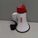 Pyle 20W Megaphone Bullhorn - 5.4'' x 8.6'' Portable Megaphone, Projection Range 1000 Sq. Yards, Voice Talking & Siren Alert, Shoulder Strap, Battery Operated, (White)