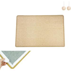 Durable Cat Scratcher Thick Sisal Scratching Pad for Cats Anti-Slip Scratch Sleeping Mat No Mess Furniture Protector Natural for Claws (Pack of 2)