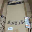 Malier Indoor Dog Gate with Door, 26-41" Extra Wide Full Metal Pet Gate Short Dog Gate for Stairs, Pressure Mount 10'' Tall Small Puppy Low Gate Easy Step Over for Doorways (Black)