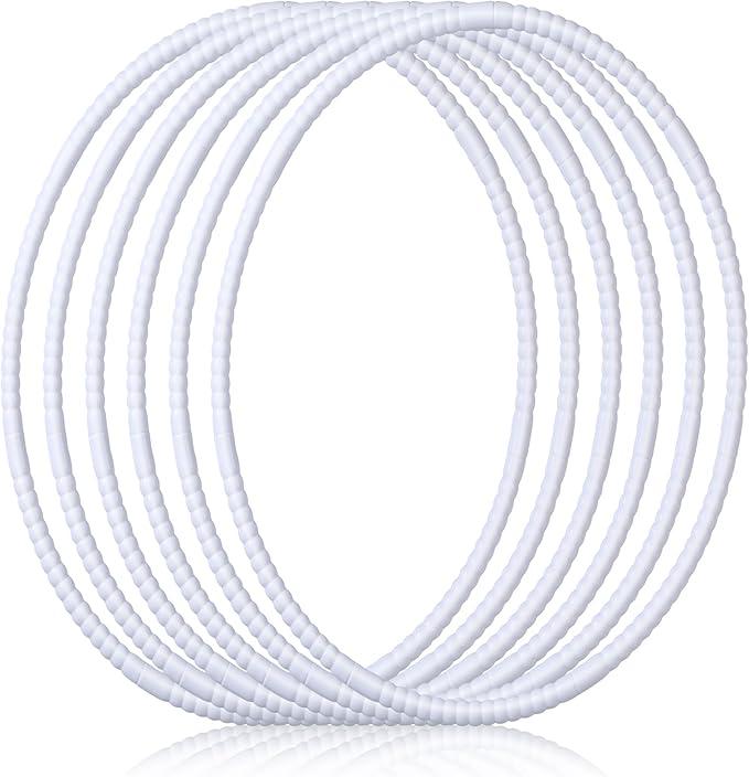 Shappy 6 Pcs Exercise Hoop Detachable Adjustable Plastic Toy Playground Toys Colored Hoop Circles for Teens Games Gymnastics Dog Agility Equipment Party Decor (23 Inch, Black)
