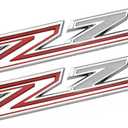 2pack 2019-2026 OEM Z71 Emblems Side Left & Right Badges Compatible with Silverado Tahoe Suburban 84632695 (Gloss Chrome Red)