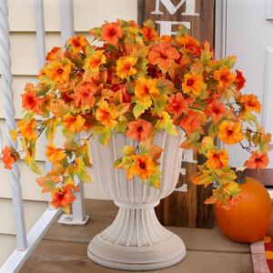 Fall Flowers Artificial for Decoration Fake Petunias Plants for Outdoor, 2PCS Autumn Silk Faux Flower UV Resistant No Fade Planter Floral for Garden Balcony Yard Porch Realistic Indoor Decor (Orange) Fall Flowers Artificial for Decoration Fake Petunias Plants for Outdoor, 2PCS Autumn Silk Faux Flower UV Resistant No Fade Planter Floral for Garden Balcony Yard Porch Realistic Indoor Decor (Orange)